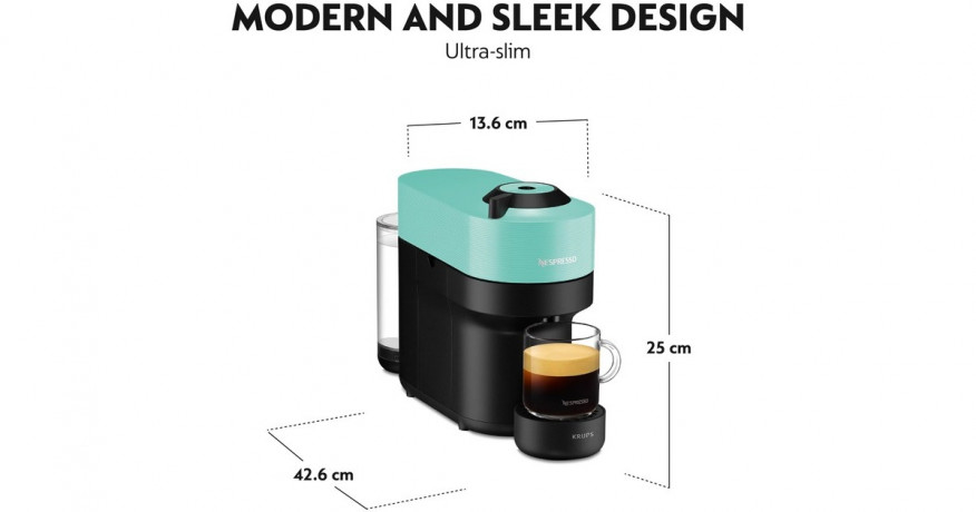 Krups Krups Nespresso Vertuo Pop Aqua Mint XN9204, Kapselmaschine schwarz/mint  schwarz, mint Krups Nespresso Vertuo Pop Aqua Mint XN9204, капсульная машина черный/мятный