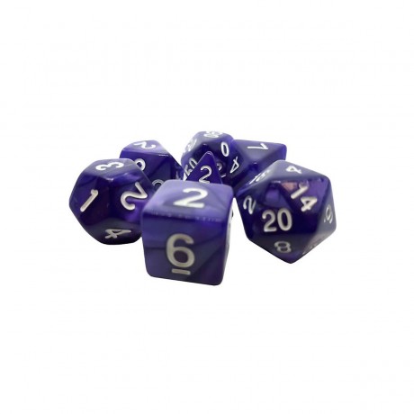 dice4friends 7-tlg. RPG Wurfelset Pearl: Purple\/White 7 шт. RPG Dice Set Жемчуг: Фиолетовый/Белый