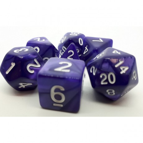 dice4friends 7-tlg. RPG Wurfelset Pearl: Purple\/White 7 шт. RPG Dice Set Жемчуг: Фиолетовый/Белый