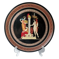 Apollo, Коллекционная керамическая тарелка репродукция картины 480г до н.э. "Электра и ее брат Орест и любовник Эгисф", 25см, Греция 1970-1980г.