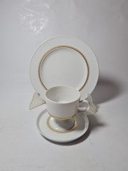 Rosenthal Bavaria, дизайнер Tapio Wirkkala Элегантное винтажное трио с золотым узором, Германия, 1960-70гг.