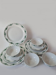 Furstenberg Винтажный чайный сервиз на 4 персоны с зеленым цветочным рисунком, Германия, 1960-70гг.