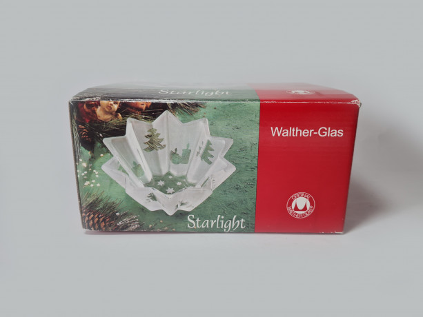 Конфетница винтажная в форме звезды, хрустальное стекло, позолота 24К, Германия, 1970-80гг.