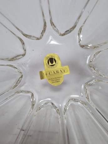 Конфетница винтажная в форме звезды, хрустальное стекло, позолота 24К, Германия, 1970-80гг.