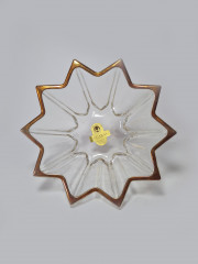 Конфетница винтажная в форме звезды, хрустальное стекло, позолота 24К, Германия, 1970-80гг.