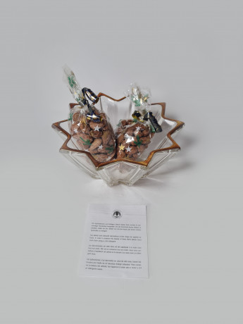 Конфетница винтажная в форме звезды, хрустальное стекло, позолота 24К, Германия, 1970-80гг.