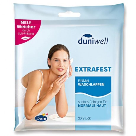 Duniwell Einmal Waschlappen extrafest Одноразовые салфетки экстрапрочные уход на каждый день 30 шт.