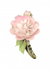 Статуэтка винтажная The Franklin Mint "Роза Mme Pierre Oger", в розово-белых тонах, бисквитный фарфор, 16 х 6 см, Италия, 1985 год.