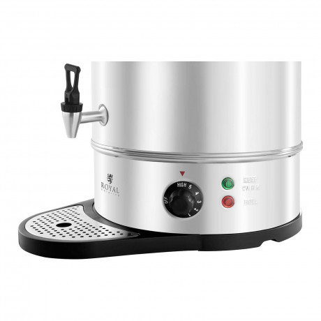 Royal Catering Royal Catering Heisswasserspender Wasserkocher 20 L Gluhweinkocher Teekocher Edelstahl Abtropfschale, 20 l, 2200 W  Диспенсер для горячей воды Royal Catering, чайник 20 л, глинтвейн, чайник, поддон из нержавеющей стали, 20 л, 2200 Вт