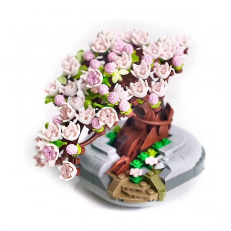 Vicabo Bonsai Baum Kirschbluten Baustein Konstruktionsspielzeug fur Kinder Дерево бонсай Cherry Blossoms Building Block Строительные игрушки для детей