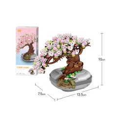 Vicabo Bonsai Baum Kirschbluten Baustein Konstruktionsspielzeug fur Kinder Дерево бонсай Cherry Blossoms Building Block Строительные игрушки для детей