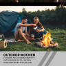 JUNG JUNG Gaskocher mobiler Campingkocher Gaskocher + 4 Kartuschen Gas, Autark verwendbar, (Gaskocher Notfall, Kartuschenkocher, Butangaskocher, praktischem Transportkoffer, erhitzen  aufwarmen Lebensmittel), mobiler Gaskocher, Outdoor geeignet Camping Ko