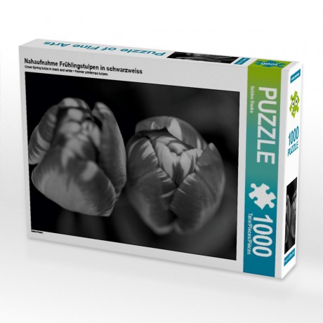 CALVENDO Puzzle CALVENDO Puzzle Nahaufnahme Fruhlingstulpen in schwarzweiss Пазл CALVENDO Puzzle Крупный план весенних тюльпанов в черно-белом цвете