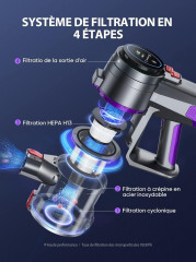 Buture Buture Akku-Hand-und Stielstaubsauger, 400,00 W, Beutellos, 400W/33000Pa Leistungsstarker Akku-Staubsauger mit Touchscreen, 55 Min  Беспроводной ручной пылесос Buture, 400,00 Вт, без мешка, 400 Вт/33 000 Па Мощный беспроводной пылесос с сенсорным э