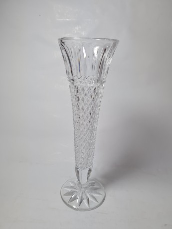 Винтажная Хрустальная ваза ромбовидной огранки, 25,5см, Германия, 1960-70гг.