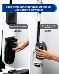 Redkey Redkey Nass-Trocken-Akkusauger W12, 150,00 W, Beutellos, Handstaubsauger, Akkustaubsauger, Selbstreinigung, Staubsauger Kabellos, 3-in-1 Nass Trockensauger, LED Anzeige, Doppelwassertank  Беспроводной пылесос Redkey для сухой и влажной уборки W12, 