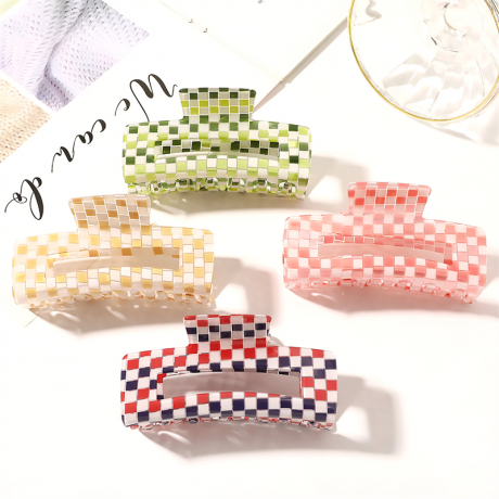 Chris Rubin Ruby Haarklammer Milky Check Рубиновая заколка для волос