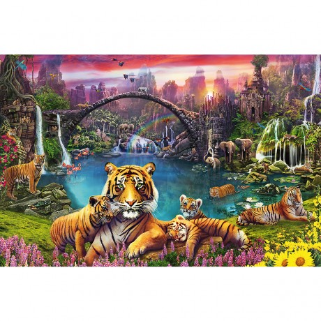 Ravensburger Puzzle Tiger in paradiesischer Lagune Пазл Тигр в райской лагуне