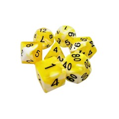 dice4friends 7-tlg. RPG Wurfelset: Racing Yellow\/White 7 шт. Набор игральных костей RPG: Racing Yellow/White