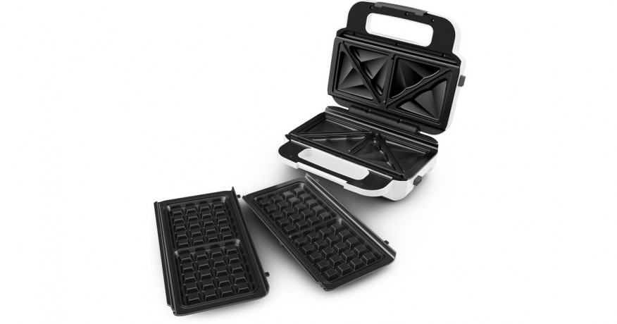 Tefal Tefal Snack XL SW7011, Sandwichmaker weiss/grau, 850 Watt, mit 2 Platten-Sets  weiss/grau Tefal Snack XL SW7011, сэндвичница белый/серый, 850 Вт, с 2 наборами тарелок