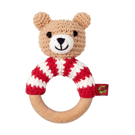 Die Spiegelburg Hakel-Ringrassel Teddy BabyGluck Погремушка с крючком Teddy BabyGluck