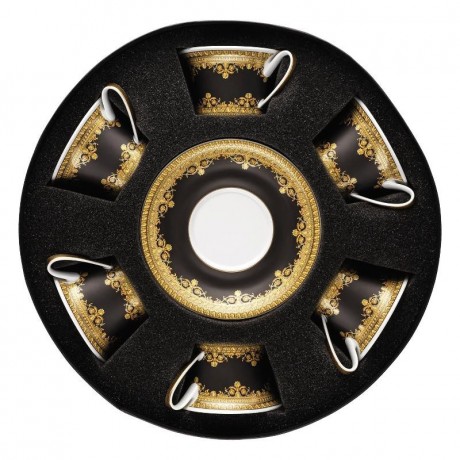 Rosenthal meets Versace Rosenthal Versace I love Baroque - Nero Teetasse 0,22 L 6x Obertasse / 6x Untertasse Rosenthal Versace I love Baroque - Nero чайная чашка 0,22 л 6x чашек / 6x блюдец
