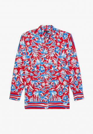 Tommy Hilfiger ADAPTIVE TROPICAL REGULAR Button-down blouse primary red ADAPTIVE TROPICAL REGULAR Блузка на пуговицах первичный расный