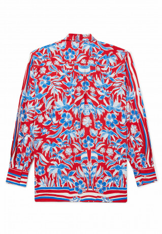 Tommy Hilfiger ADAPTIVE TROPICAL REGULAR Button-down blouse primary red ADAPTIVE TROPICAL REGULAR Блузка на пуговицах первичный расный