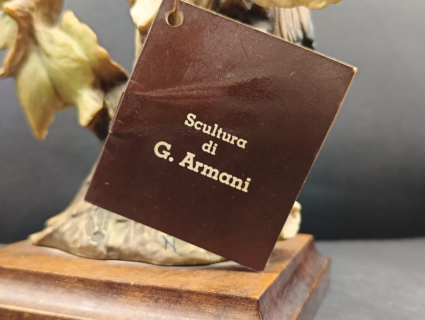 Статуэтка винтажная Florence Italy "Птица на ветке", керамика, 24 х 14 см, Италия, 1970-80гг.