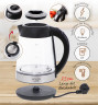 JUNG JUNG Wasserkocher ADLER AD1285, Wasserkocher mit Temperatureinstellung 40-100°C Digital, 1.7 l, 2200 W, Glas mit Edelstahl, LED Beleuchtung  LCD Display, 360° Basis Kettle  Чайник JUNG ADLER AD1285, чайник с регулировкой температуры 40-100°C, цифрово