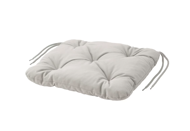 KUDDARNA Stuhlpolster/auben, grau, 36x32 cm 104.110.82, Подушка на стул серая 36х32см, 1 шт