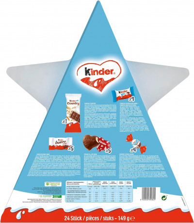 Kinder Mix Star 2025 Adventskalender, Киндер Адвент-календарь, 24 сладких сюрприза, 149 грамм