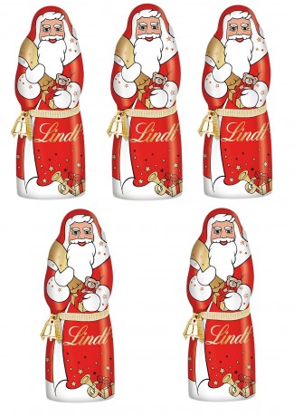 Lindt 2025 Weihnachtsmann 5stk x 200g, НАБОР Линдт Шоколадный Дед Мороз, 5 шт х 200г
