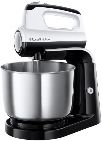 RUSSELL HOBBS RUSSELL HOBBS Handmixer Handmixer Horizon + Edelstahl-Ruhrschussel 2 Ruhrbesen+2 Knethaken, 350 W, Turbofunktion, Ruhrarm abnehmbar  Ручной миксер RUSSELL HOBBS Ручной миксер Horizon + чаша из нержавеющей стали 2 венчика + 2 насадки для тест