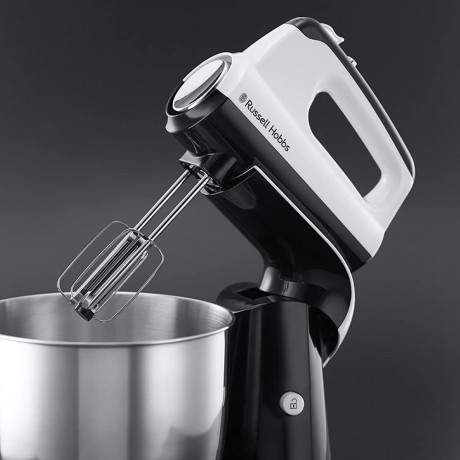 RUSSELL HOBBS RUSSELL HOBBS Handmixer Handmixer Horizon + Edelstahl-Ruhrschussel 2 Ruhrbesen+2 Knethaken, 350 W, Turbofunktion, Ruhrarm abnehmbar  Ручной миксер RUSSELL HOBBS Ручной миксер Horizon + чаша из нержавеющей стали 2 венчика + 2 насадки для тест