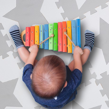 relaxdays 36 x Puzzlematte Sterne weiss-grau 36 x коврик-пазл звезды бело-серый