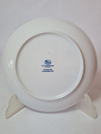 Сервировочная тарелка винтажная Hutschenreuther в бело-синих тонах "Зимний день", 20 x 2,5 см, Германия, 1960-70гг.