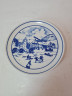 Сервировочная тарелка винтажная Hutschenreuther в бело-синих тонах "Зимний день", 20 x 2,5 см, Германия, 1960-70гг.