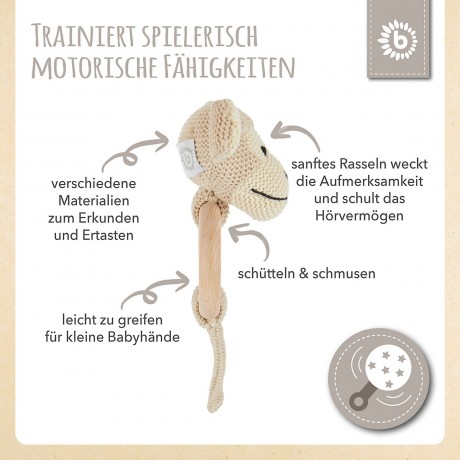 bieco Greifling Holz Natur und Baumwolle Baby Beissring 10 cm Greifring 0 M Babyrassel Greiflinge Кольцо для прорезывания зубов из натурального дерева и хлопка Кольцо для прорезывания зубов для младенцев 10 см Кольцо-ручка 0 M Детская погремушка Кольца дл