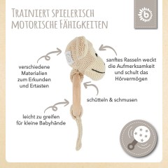 bieco Greifling Holz Natur und Baumwolle Baby Beissring 10 cm Greifring 0 M Babyrassel Greiflinge Кольцо для прорезывания зубов из натурального дерева и хлопка Кольцо для прорезывания зубов для младенцев 10 см Кольцо-ручка 0 M Детская погремушка Кольца дл