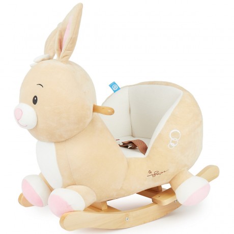 bieco Plusch Schaukeltier Baby Hase 60 cm aus Holz Schaukelpferd mit Sicherheitsgurt Schaukeltiere Плюшевая качалка