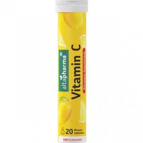 altapharma Brausetabletten Vitamin C, алтафарма Шипучие таблетки с витамином С со вкусом лимона, 20 шт