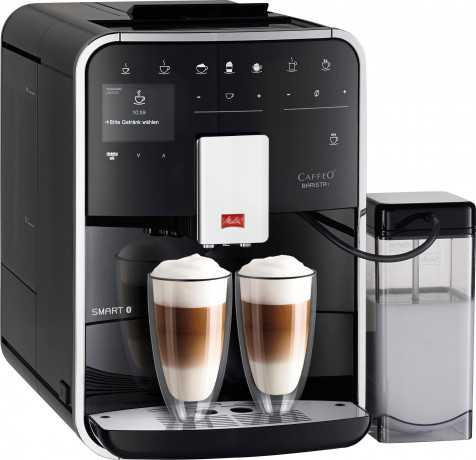 Melitta Melitta Kaffeevollautomat Barista T Smart F 83/0-102, schwarz, 4 Benutzerprofile18 Kaffeerezepte, nach italienischem Originalrezept  Полностью автоматическая кофемашина Melitta Barista T Smart F 83/0-102, черная, 4 профиля пользователя, 18 рецепто