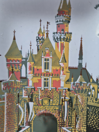 Houze Art PT. Marion Декоративное стеклянное панно "Диснейленд", 12см x 9,5см, США, 1970-80гг.