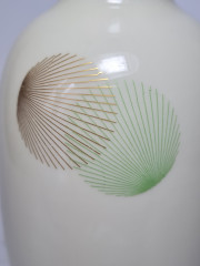 Johann Haviland Bavaria Фарфоровая ваза с зелено-золотым рисунком, 19,5 x 6,5 см, Германия, 1960-70гг.