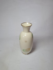 Johann Haviland Bavaria Фарфоровая ваза с зелено-золотым рисунком, 19,5 x 6,5 см, Германия, 1960-70гг.