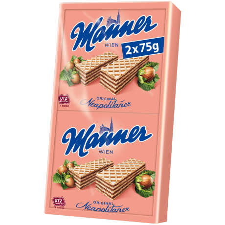 Manner Neapolitaner Вафли с ореховой начинкой 2x75г