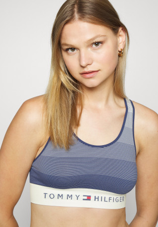 Tommy Hilfiger UNLINED BRALETTE Bustier seamless stripe twilight indigo БРАЛЕТ БЕЗ ПОДКЛАДКИ Бюстье бесшовные полосы сумерки индиго