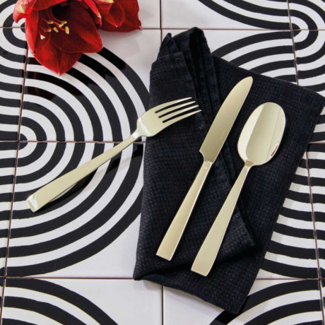 Sambonet Sambonet Flat - Edelstahl / PVD champagnerfarben Besteckset 24-tlg. Vollheft / Monoblock Sambonet Flat - набор столовых приборов из нержавеющей стали / PVD цвета шампанского, 24 предм. Полный буклет/моноблок