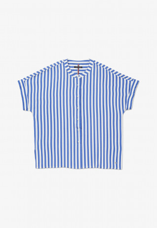 Tommy Hilfiger ADAPTIVE STRIPE SHORT SLEEVE Button-down blouse verona blue multi ADAPTIVE STRIPE SHORT SLEEVE Блузка на пуговицах верона синий мульти